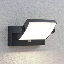 Aussenwandleuchte mit Bewegungsmelder Sherin Lindby, schwarz, Aluminium, Modern