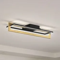 LED Deckenlampe Holamu Lindby, schwarz, für Wohn- / Esszimmer, Aluminium, Modern, LED Deckenleuchte