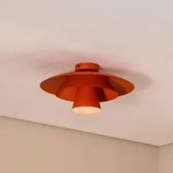Deckenlampe Plato Luminex, dimmbar, gelb / orange, für Wohn- / Esszimmer, Metall, Modern, Deckenlampe