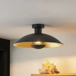 Deckenlampe Narisara Lindby, dimmbar, schwarz, für Wohn- / Esszimmer, Metall, Modern, Deckenlampe
