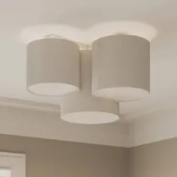 Deckenlampe Mona TK Lighting, dimmbar, weiß / opal, für Schlafzimmer, Textil / Stoff / Seide, Modern, Deckenlampe