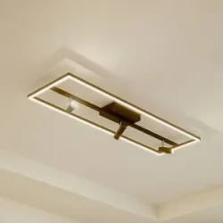 LED Deckenlampe Yvor Lucande, schwarz, für Wohn- / Esszimmer, Aluminium, Modern, LED Deckenleuchte