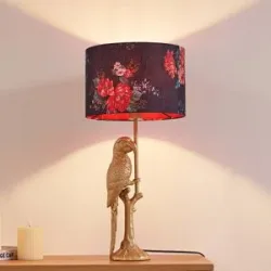 Tischlampe Marula Lindby, messing / gold, für Wohn- / Esszimmer, Textil / Stoff / Seide, Modern, Tischlampe
