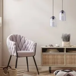 Glas Hängelampe Molly TK Lighting, dimmbar, violett / pink / rose, für Wohn- / Esszimmer, Glas, Modern, Pendelleuchte