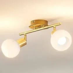 Deckenlampe ELAINA Lindby, dimmbar, messing / gold, für Wohn- / Esszimmer, Metall, Modern, Deckenlampe