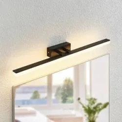 Wandlampe Lisana Lucande, schwarz, für Badezimmer, Metall, Modern, Wandleuchte, Wandlampe Bad