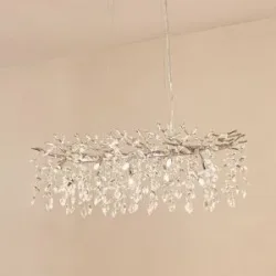 Kristall Hängelampe Bellora Lucande, dimmbar, chrom / silber, für Wohn- / Esszimmer, Kristall, Modern, Pendelleuchte