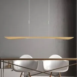 Holz Hängelampe Hiba Quitani, dimmbar, Holz hell, für Wohn- / Esszimmer, Holz, Modern, Pendelleuchte