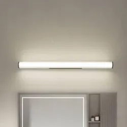 Wandlampe Kirka Lindby, schwarz, für Badezimmer, Metall, Modern, LED Wandleuchte, Wandlampe Innen
