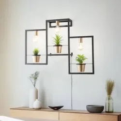 Wandlampe Flores Luminex, dimmbar, schwarz, für Wohn- / Esszimmer, Metall, Modern, Wandleuchte, Wandlampe Innen