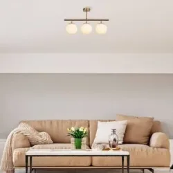 Deckenlampe Atmaca Opviq, dimmbar, messing / gold, für Wohn- / Esszimmer, Metall, Deckenlampe