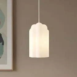 Glas Hängelampe Lunja Lucande, weiß / opal, für Wohn- / Esszimmer, Glas, Modern, Pendelleuchte