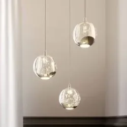 Glas Hängelampe Hayley Lucande, klar / transparent, für Wohn- / Esszimmer, Glas, Modern, Pendelleuchte