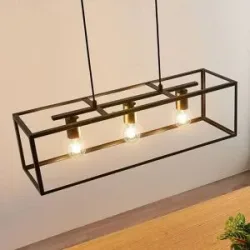 Hängelampe Emily Lindby, dimmbar, schwarz, für Küche, Metall, Modern, Pendelleuchte