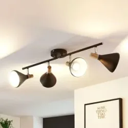 Lindby Deckenleuchte Arina, 68 cm, schwarz, 4-flammig, E14 Arina Lindby, dimmbar, schwarz, für Schlafzimmer, Metall, Modern, Strahler