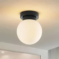 Deckenlampe Tavino Lindby, dimmbar, schwarz, für Wohn- / Esszimmer, Metall, Modern, Deckenlampe