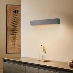Euluna Wandlampe Straight S Nowodvorski Lighting, alu / grau / zink, für Wohn- / Esszimmer, Metall, Modern, LED Wandleuchte, Wandlampe Innen