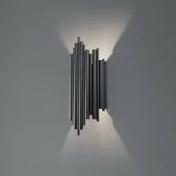 Wandlampe Reis Opviq, dimmbar, schwarz, für Wohn- / Esszimmer, Metall, Wandleuchte, Wandlampe Innen