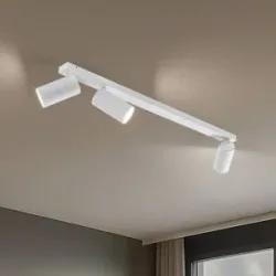 Euluna Deckenstrahler Mono III, 3-flammig, weiß, 84 cm lang, GU10 III Nowodvorski Lighting, dimmbar, weiß / opal, für Wohn- / Esszimmer, Metall, Modern
