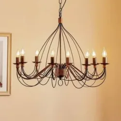 Kronleuchter Fiamma ONLI, dimmbar, braun / rost, für Wohn- / Esszimmer, Metall, Landhaus / Rustikal, Kronleuchter
