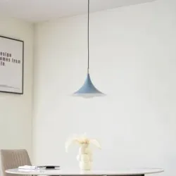 Hängelampe Jarl Lindby, dimmbar, blau, für Wohn- / Esszimmer, Metall, Modern, Pendelleuchte