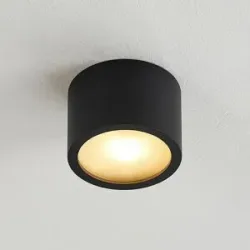 Arcchio Downlight Nieva, G9, schwarz, rund, Ø 10cm, Metall Nieva Arcchio, dimmbar, schwarz, für Flurbereich, Aluminium, Modern, Downlights