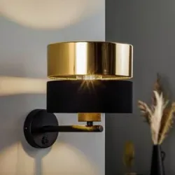Wandlampe Hilton TK Lighting, schwarz, für Wohn- / Esszimmer, Metall, Modern, Wandleuchte, Wandlampe Innen