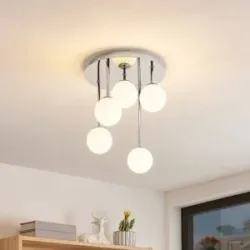 Deckenlampe Chrissy Lindby, dimmbar, chrom / silber, für Wohn- / Esszimmer, Metall, Modern, Deckenlampe
