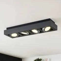 Deckenlampe Ronka Arcchio, dimmbar, schwarz, für Wohn- / Esszimmer, Aluminium, Modern, Deckenlampe