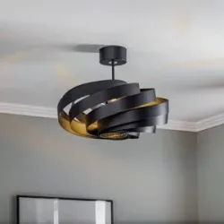Deckenlampe Vento Domiluce, dimmbar, schwarz, für Wohn- / Esszimmer, Metall, Modern, Deckenlampe