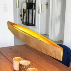 Hängelampe Malu Quitani, dimmbar, messing / gold, für Wohn- / Esszimmer, Aluminium, Modern