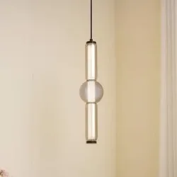 Hängelampe Savete Lucande, alu / grau / zink, für Wohn- / Esszimmer, Glas, Modern