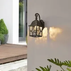 Wandlampe Purnima Lindby, dimmbar, bronze / altmessing, für Wohn- / Esszimmer, Metall, Industrielles Design, Wandleuchte, Wandlampe Innen