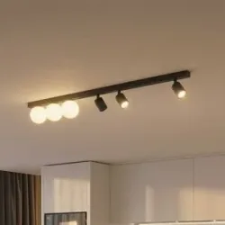 Deckenlampe Vox TK Lighting, dimmbar, schwarz, für Wohn- / Esszimmer, Glas, Deckenlampe