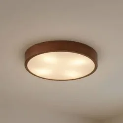 Deckenlampe Tanju Lindby, dimmbar, Holz dunkel, für Wohn- / Esszimmer, Holz, Deckenlampe
