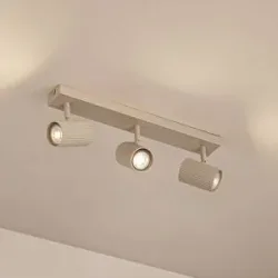 Lindby Deckenspots Kardis, beige, 3-flg., Metall, GU10 Kardis Lindby, dimmbar, creme / amber, für Flurbereich, Aluminium, Modern, Strahler