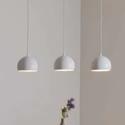 Hängelampe Sool Luminex, dimmbar, weiß / opal, für Wohn- / Esszimmer, Metall, Pendelleuchte