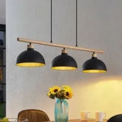 Hängelampe Tirzana Lindby, dimmbar, schwarz, für Wohn- / Esszimmer, Metall, Vintage, Pendelleuchte