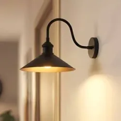 Wandlampe Christer ROYALTECH, dimmbar, schwarz, für Wohn- / Esszimmer, Metall, Vintage, Wandleuchte, Wandlampe Innen