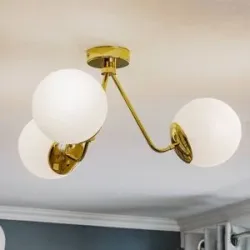 Deckenlampe Tuse Argon, dimmbar, messing / gold, für Wohn- / Esszimmer, Metall, Modern, Deckenlampe
