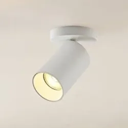 Arcchio Strahler Brinja, weiß, rund, 12 cm hoch, Ø 6 Brinja Arcchio, dimmbar, weiß / opal, für Wohn- / Esszimmer, Aluminium, Modern, Strahler