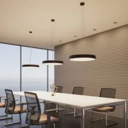 Hängelampe Vanida Arcchio, dimmbar, schwarz, für Küche, Aluminium, Modern