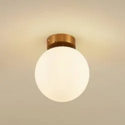 Deckenlampe Bidolo Lucande, dimmbar, messing / gold, für Badezimmer, Glas, Deckenlampe