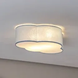 Deckenlampe Cloud TK Lighting, dimmbar, blau, für Kinderzimmer, Textil / Stoff / Seide, Junges Wohnen, Deckenlampe