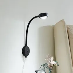 Wandlampe Jyla Lindby, schwarz, für Wohn- / Esszimmer, Metall, Modern, Wandleuchte, Wandlampe Innen