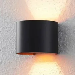 Wandlampe Zuzana Arcchio, dimmbar, schwarz, für Wohn- / Esszimmer, Aluminium, Modern, Wandleuchte, Wandlampe Innen