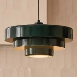 Hängelampe Tivra Lindby, dimmbar, grün, für Wohn- / Esszimmer, Metall, Vintage, Pendelleuchte