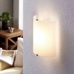 Wandlampe Helmi Lindby, weiß / opal, für Wohn- / Esszimmer, Glas, Modern, LED Wandleuchte, Wandlampe Innen