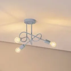 Deckenlampe Oxford HELAM, dimmbar, blau, für Wohn- / Esszimmer, Metall, Deckenlampe