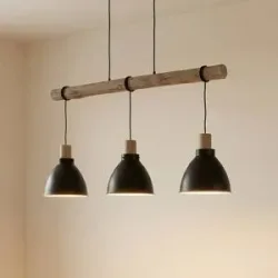 Hängelampe Trebale Lindby, dimmbar, schwarz, für Wohn- / Esszimmer, Metall, Skandinavisch, Pendelleuchte